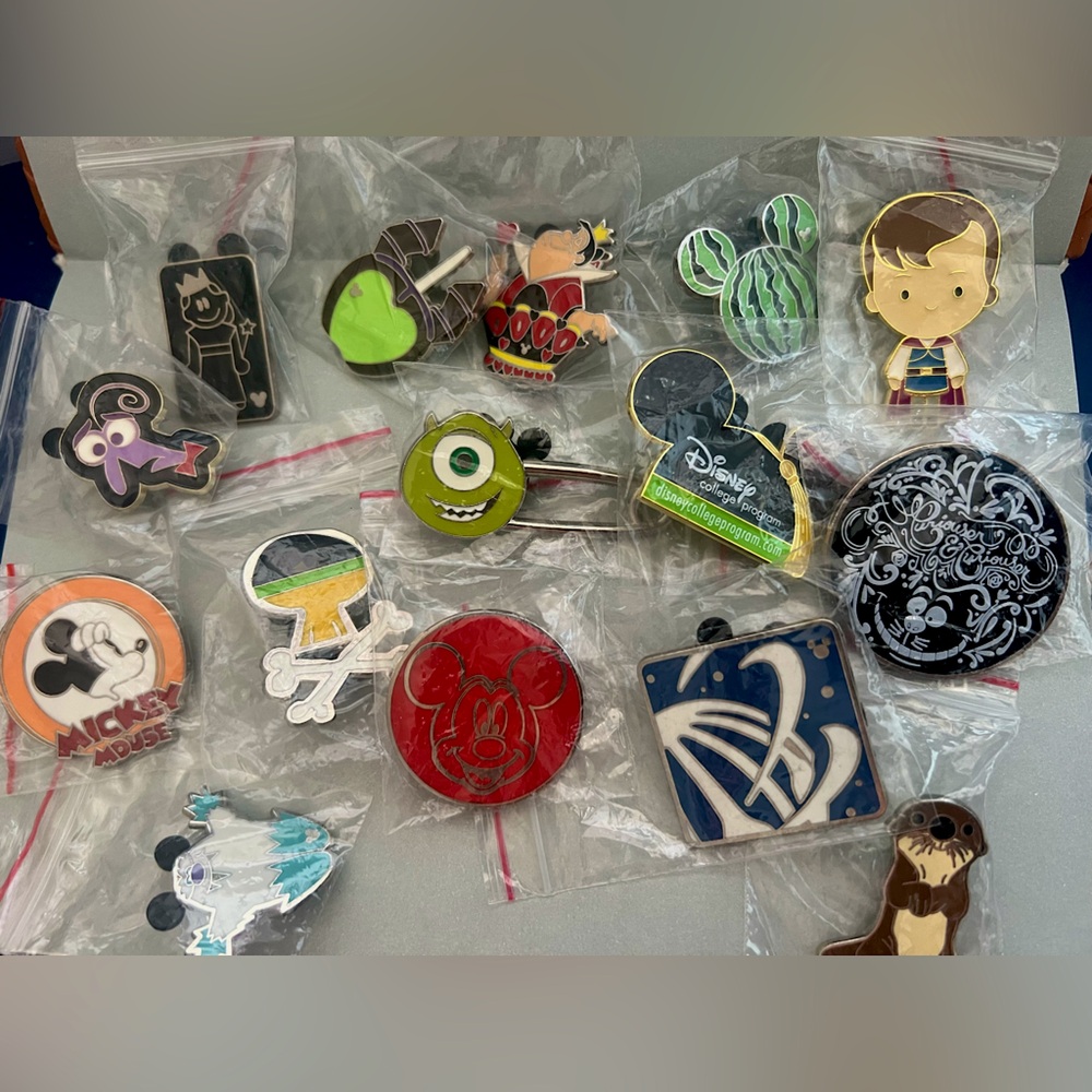 Disney trading pin collection lot - 15 assorted multicolor enamel